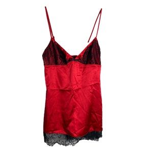 Victoria’s Secret Vintage Red Lace Slip Lingerie Top